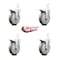 Service Caster 5 Inch Gray Poly Wheel Swivel 3/4 Inch Square Stem Caster Set Total Lock Brake SCC-SQTTL20S514-PPUB-GRY-34-4 - alternate 1